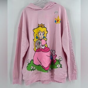 HYBRID APPAREL NINTENDO OFFICIAL LICENSED SUPER MARIO PRINCESS PEACH HOODIE XL.